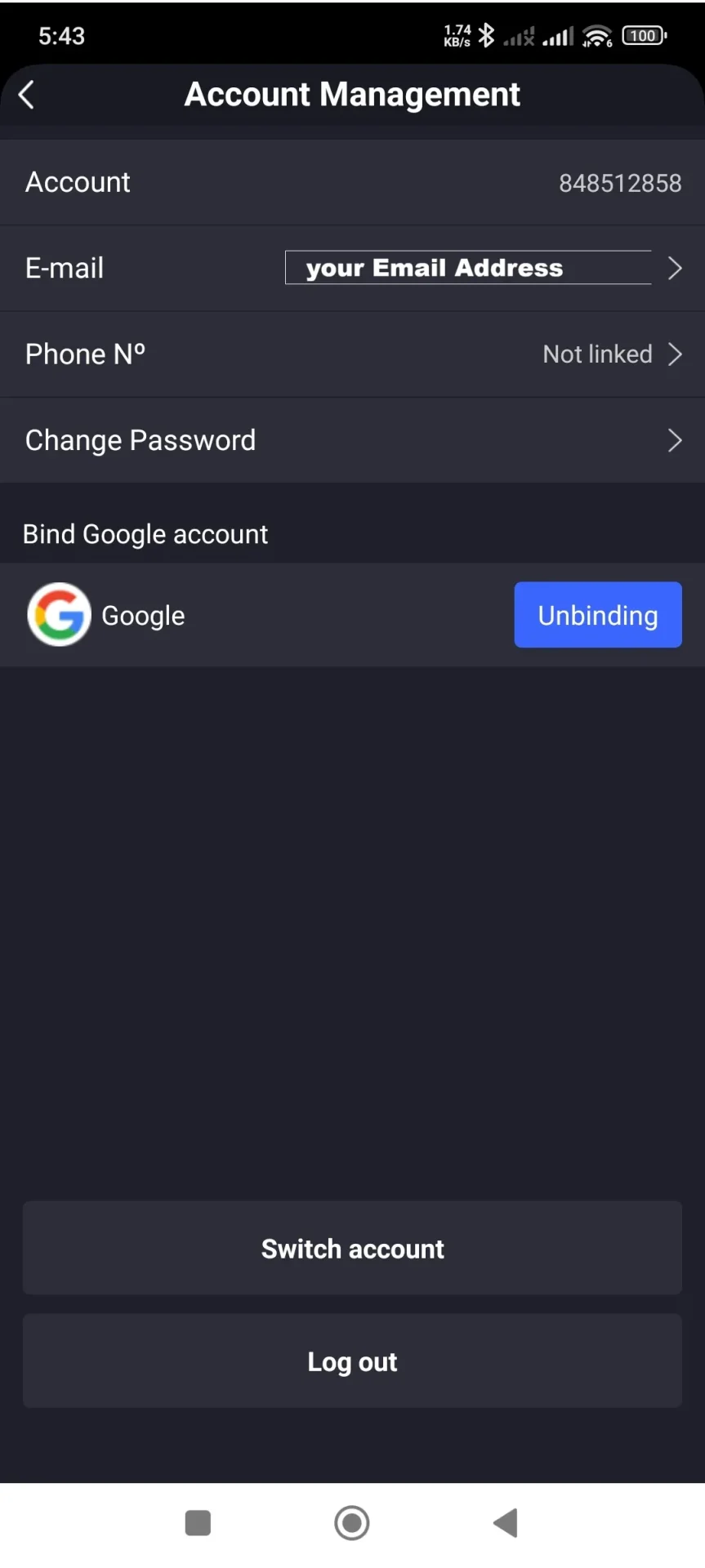 Account on Xuper TV